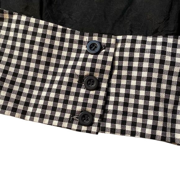 Vintage Streetwear USA Brand black and white gingham pinup crop top halter M - Picture 3 of 6